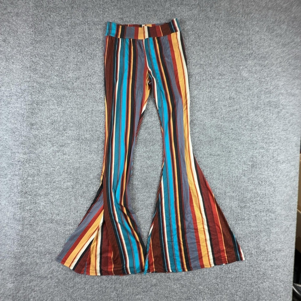 Y2K Got Style USA Jegging Pants Womens Medium Striped Bell Bottom Flare